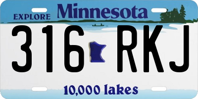 MN license plate 316RKJ