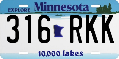 MN license plate 316RKK