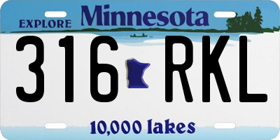MN license plate 316RKL