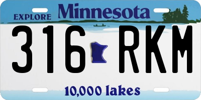 MN license plate 316RKM