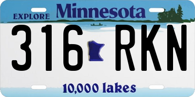MN license plate 316RKN