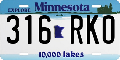 MN license plate 316RKO