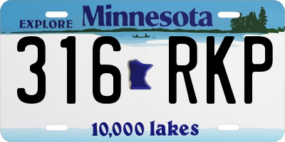 MN license plate 316RKP