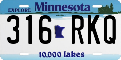 MN license plate 316RKQ