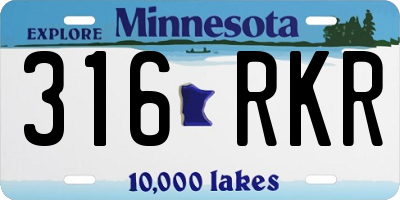 MN license plate 316RKR