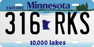 MN license plate 316RKS