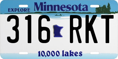 MN license plate 316RKT