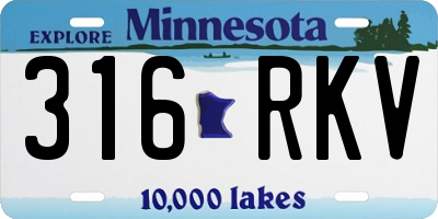 MN license plate 316RKV