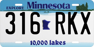 MN license plate 316RKX