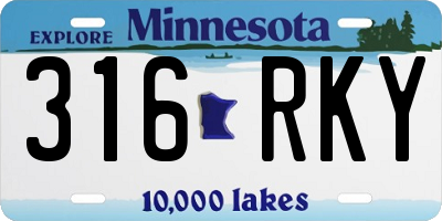 MN license plate 316RKY