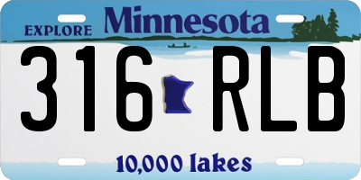 MN license plate 316RLB