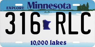 MN license plate 316RLC