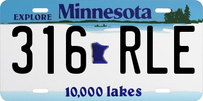 MN license plate 316RLE