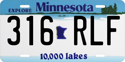 MN license plate 316RLF
