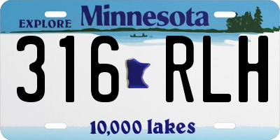 MN license plate 316RLH