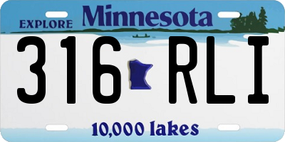 MN license plate 316RLI