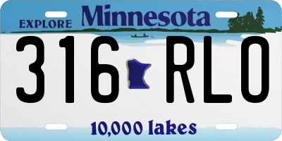 MN license plate 316RLO