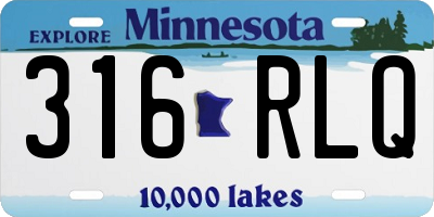 MN license plate 316RLQ