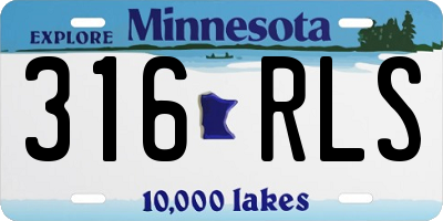 MN license plate 316RLS