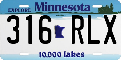 MN license plate 316RLX