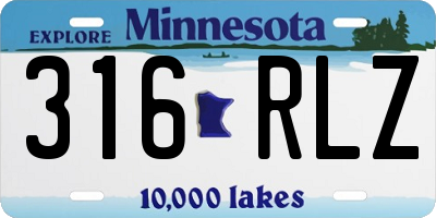 MN license plate 316RLZ