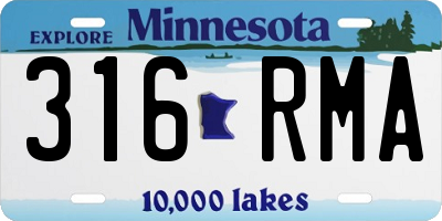 MN license plate 316RMA