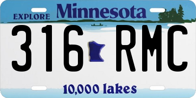 MN license plate 316RMC