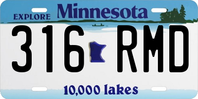 MN license plate 316RMD