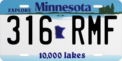 MN license plate 316RMF