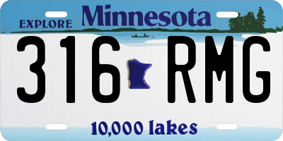 MN license plate 316RMG