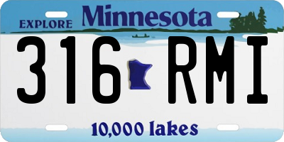 MN license plate 316RMI