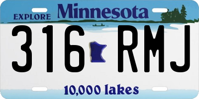 MN license plate 316RMJ