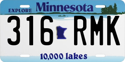 MN license plate 316RMK