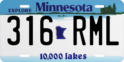 MN license plate 316RML