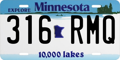 MN license plate 316RMQ