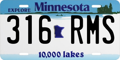 MN license plate 316RMS