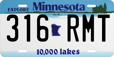 MN license plate 316RMT