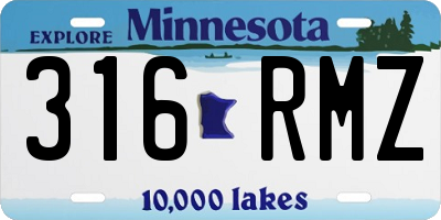 MN license plate 316RMZ