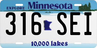MN license plate 316SEI