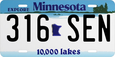 MN license plate 316SEN