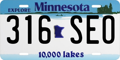 MN license plate 316SEO