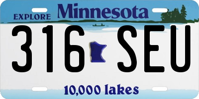 MN license plate 316SEU