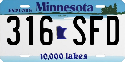 MN license plate 316SFD