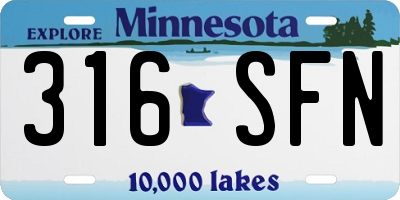 MN license plate 316SFN