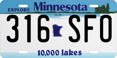 MN license plate 316SFO