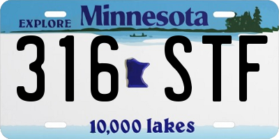 MN license plate 316STF