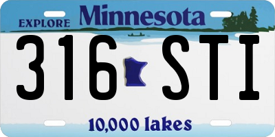 MN license plate 316STI