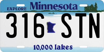 MN license plate 316STN