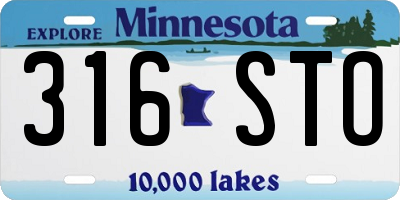 MN license plate 316STO