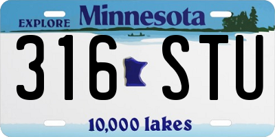 MN license plate 316STU